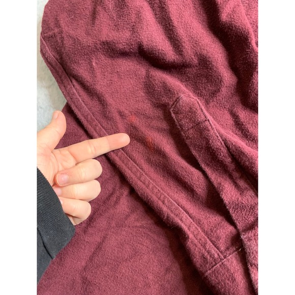L.L. Bean Traditional Fit Chamois Cloth Shirt Men's XL REG Burgundy Flannel vTG - Picture 7 of 16